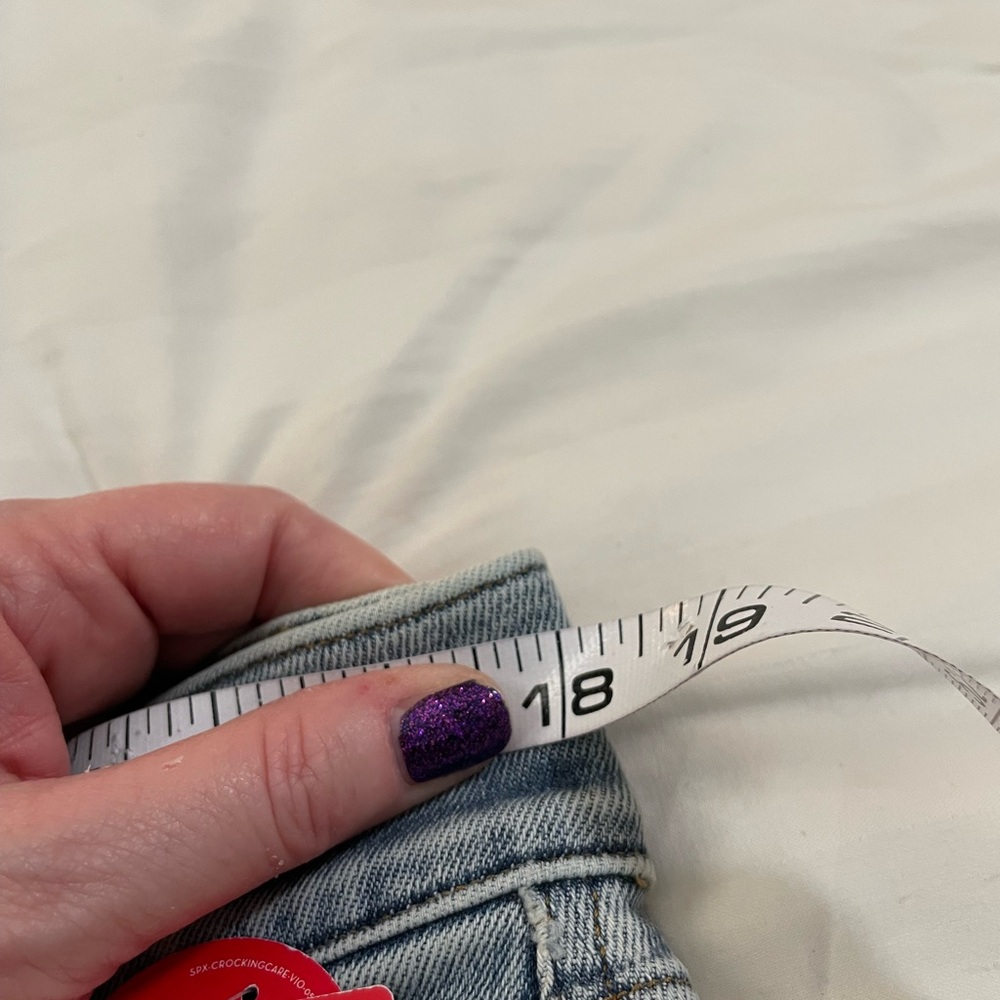 Spanx kick flare jeans indigo sky blue jeans LARGE back pockets pull on cotton - Picture 13 of 16